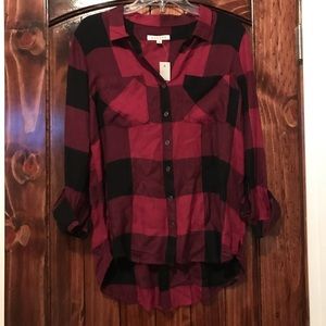 NWT Red and Black Button Up